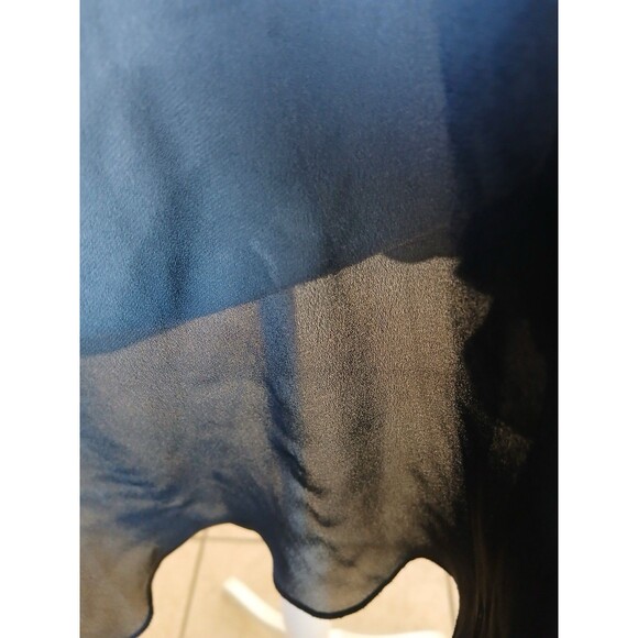 Daniel Rainn Women Blouse L Black Sleeveless Ruffle Front Top‎ Casual Minimalist - Picture 7 of 13